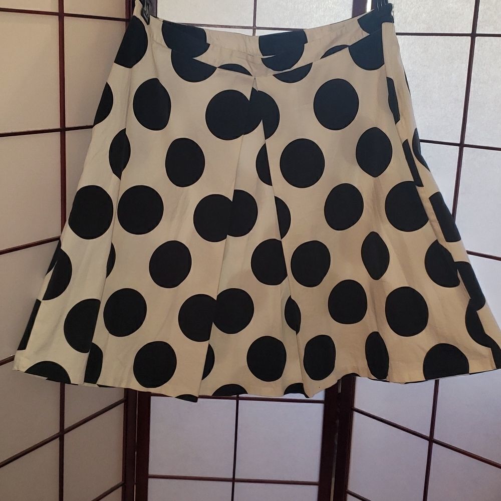 Lane Bryant White Polka-Dotted Skirt